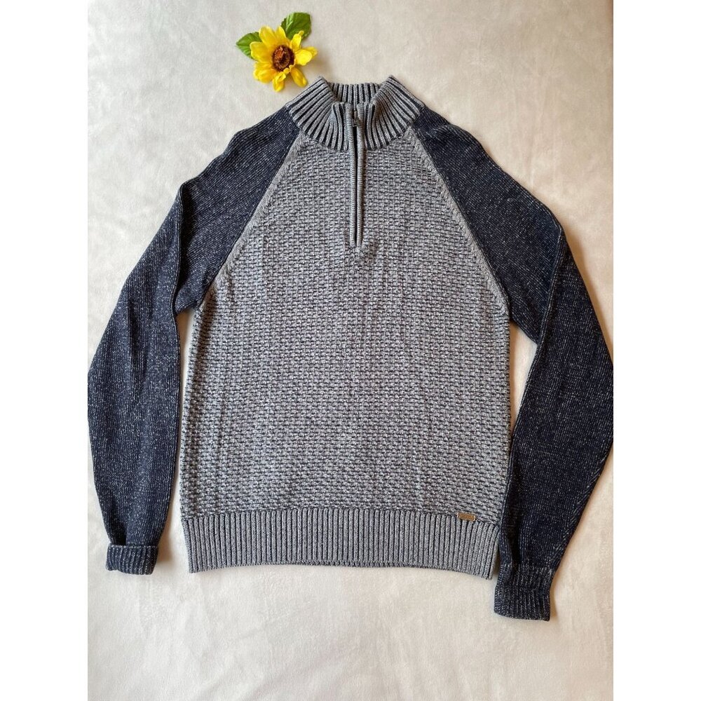 J. Hall M Cotton Waffle Knit Half-Zip Grampacore Sweater Y2K Medium